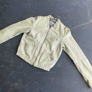 Hope Stockholm Cow Leather Green Biker Jacket sz 36
